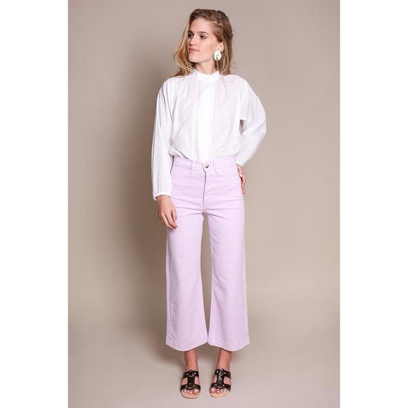 LIKE NEW M.i.h Jeans Caron High-Rise Cropped Wide Leg Pants in Lupin - Picture 4 of 15